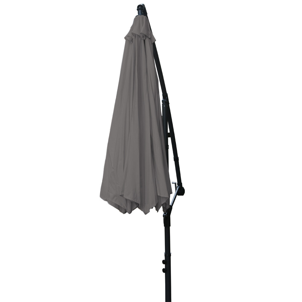 Patio Umbrellas Sun Shade Patio Hanging Umbrella Cantilever Garden Grey - MOSKBITE