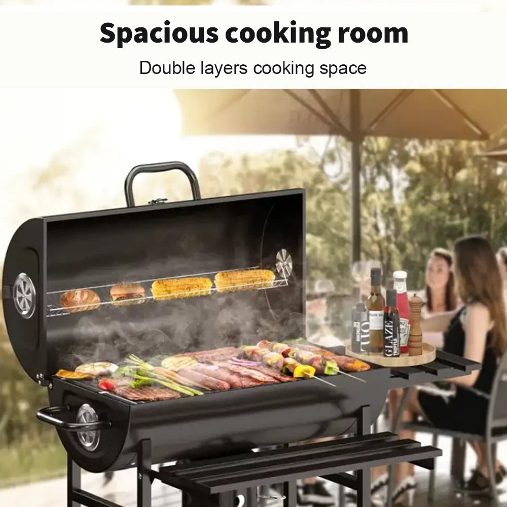 Charcoal BBQ Grill with Foldable Outdoor Barbecue Garden - MOSKBITE