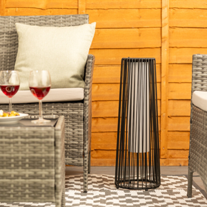 outdoor lighting for Garden Solar Powered Black Rattan Garden Light - MOSKBITE