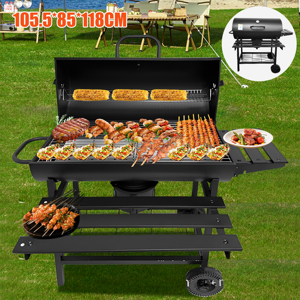 Charcoal BBQ Grill with Foldable Outdoor Barbecue Garden - MOSKBITE