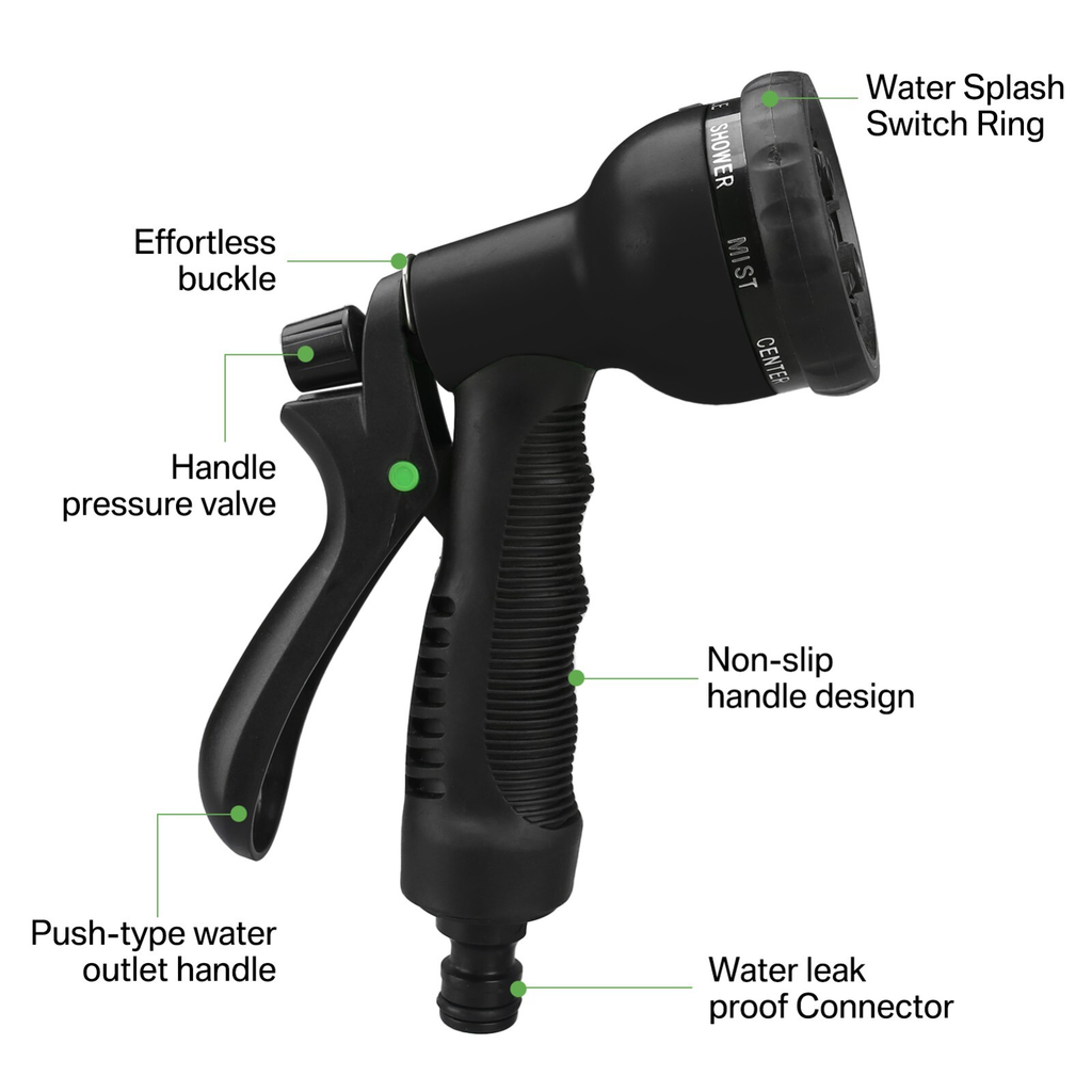 Heavy Duty Expandable Flexible Garden Expanding Hose Pipe With Spray Gun Water - MOSKBITE