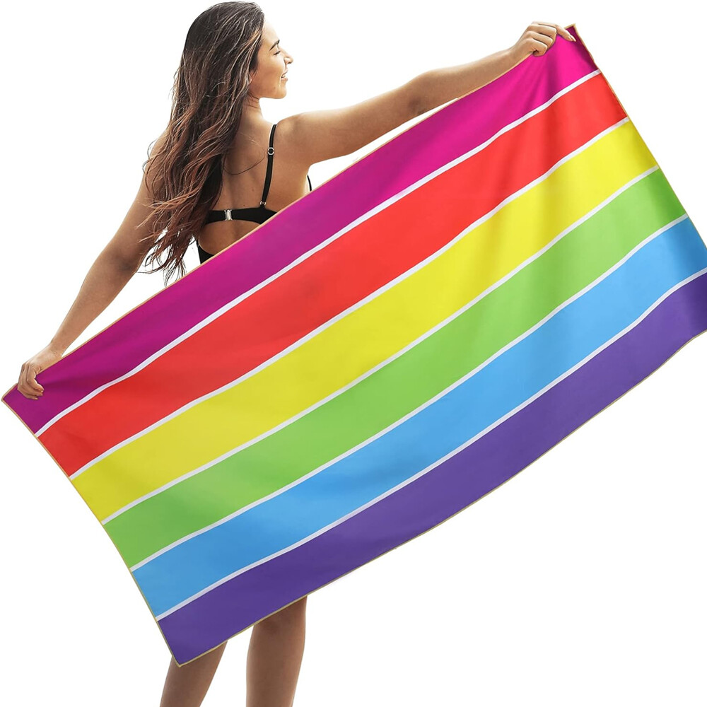 Beach Towel Striped Extra Large Microfibre Travel Towel - MOSKBITE