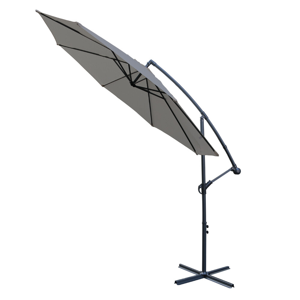 Patio Umbrellas Sun Shade Patio Hanging Umbrella Cantilever Garden Grey - MOSKBITE