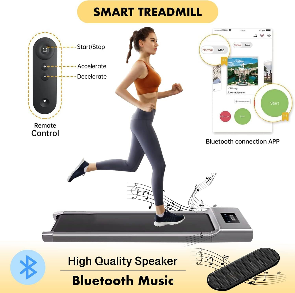 Treadmill  Under Desk Compact with Bluetooth - MOSKBITE