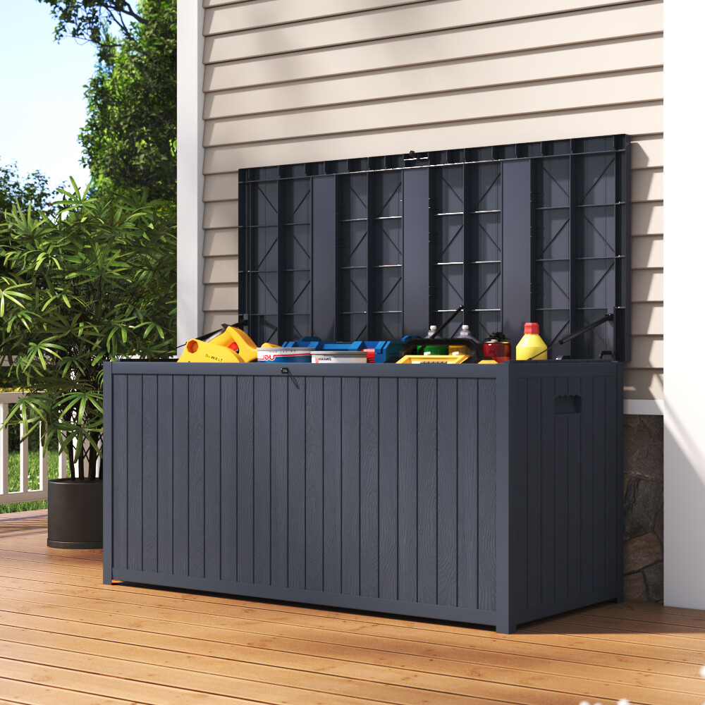 Garden Storage Box Container Utility Chest Cushion Shed Box 430L - MOSKBITE