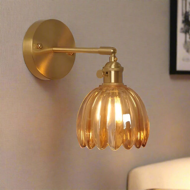 Retro Wall Lamp Flower Bud Tulip Glass