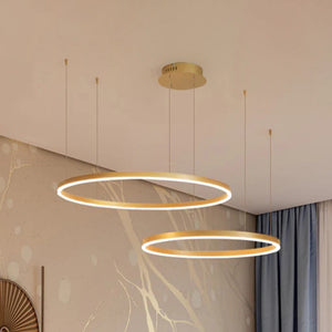 Modern Pendant Light Tir-Circle, Black/Gold/Coffee, Metal