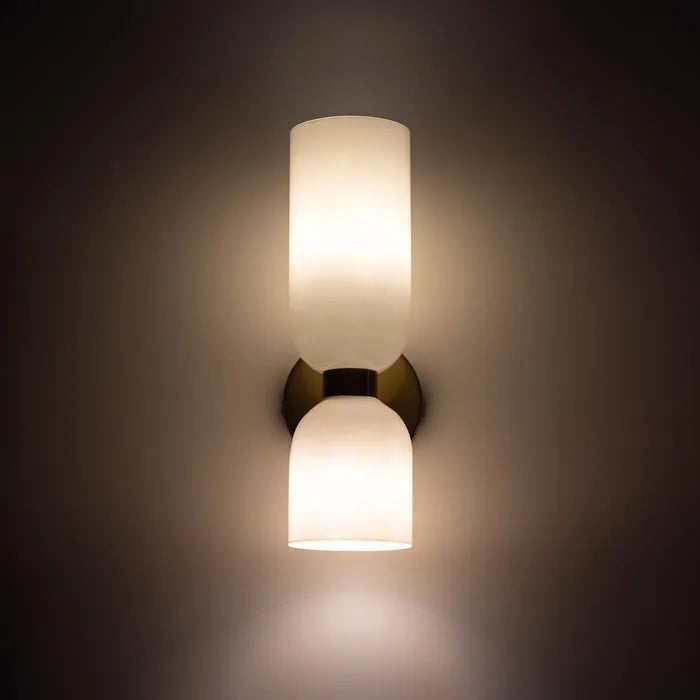 Modern Glass Wall Lamp – Dual LED Light Fixture for Hallways and Bedrooms