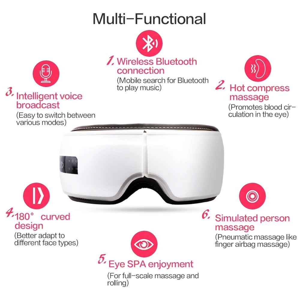 Foldable Electric Bluetooth Eye Massager Glasses - MOSKBITE