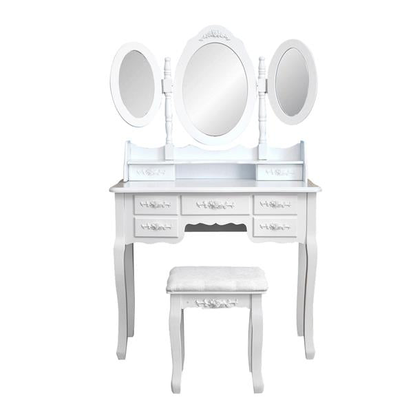 Foldable Mirrors White Dressing Table - MOSKBITE