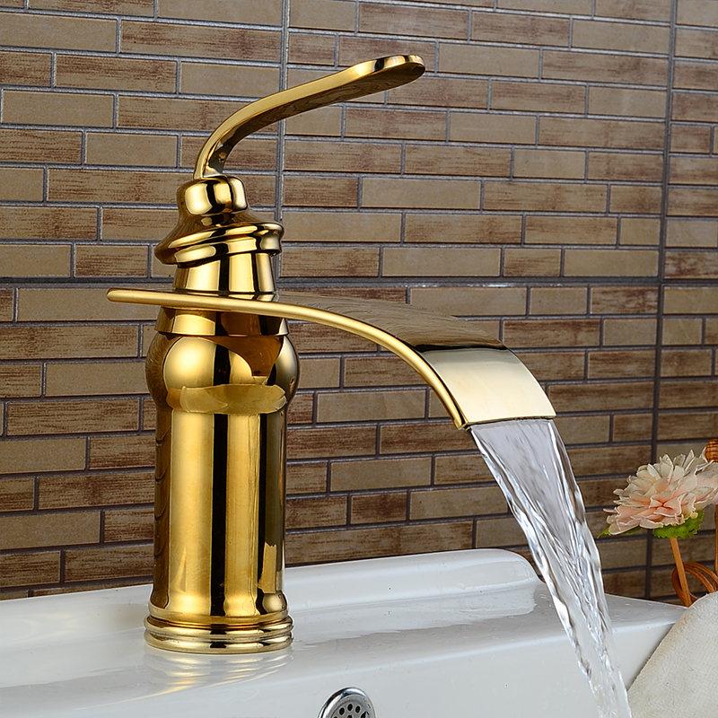 Vintage Brass Waterfall Faucet Kitchen Tap - MOSKBITE
