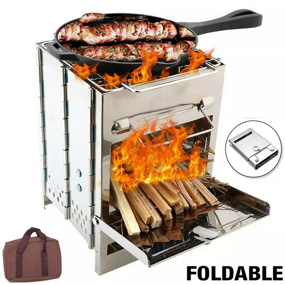 Portable Wood-Burning Camp Grill Stove - MOSKBITE