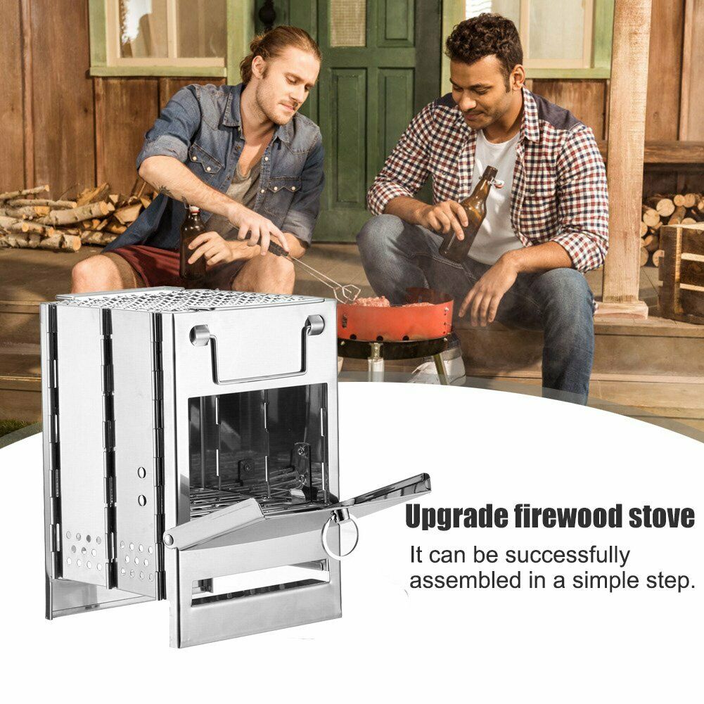 Portable Wood-Burning Camp Grill Stove - MOSKBITE