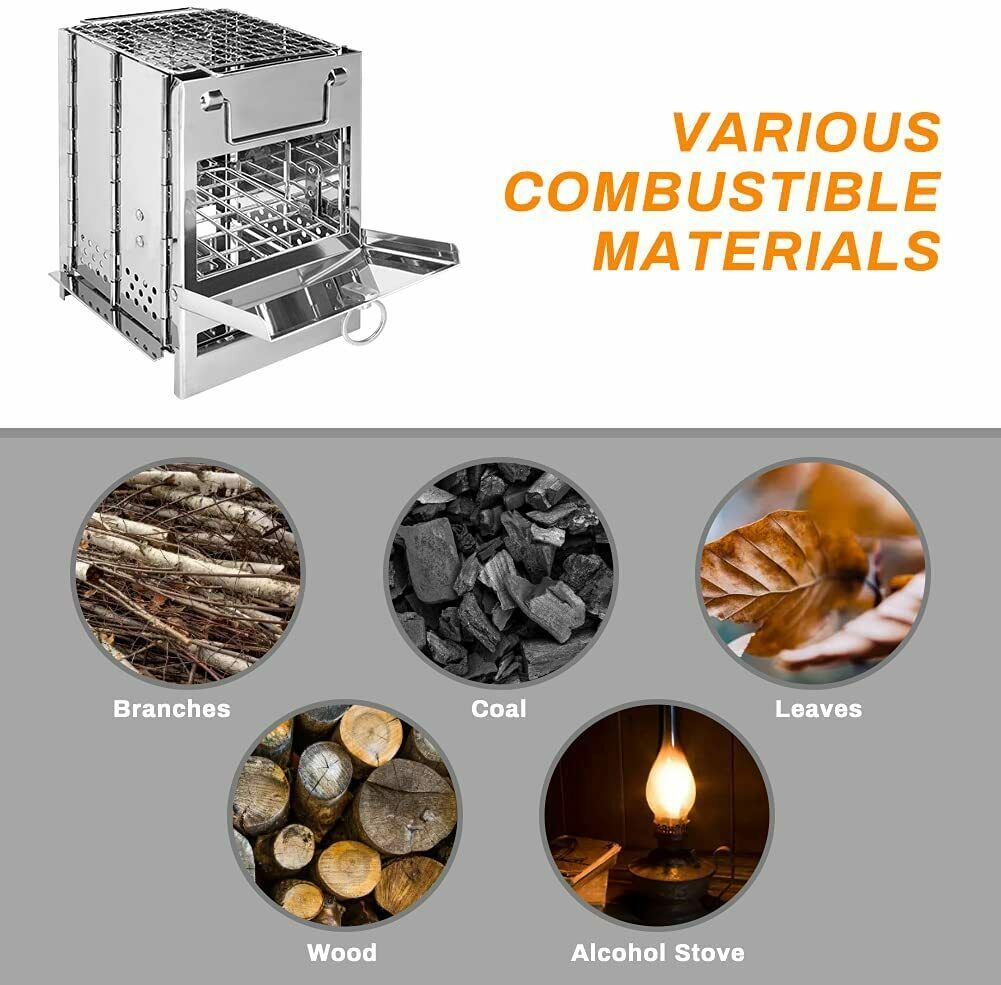 Portable Wood-Burning Camp Grill Stove - MOSKBITE