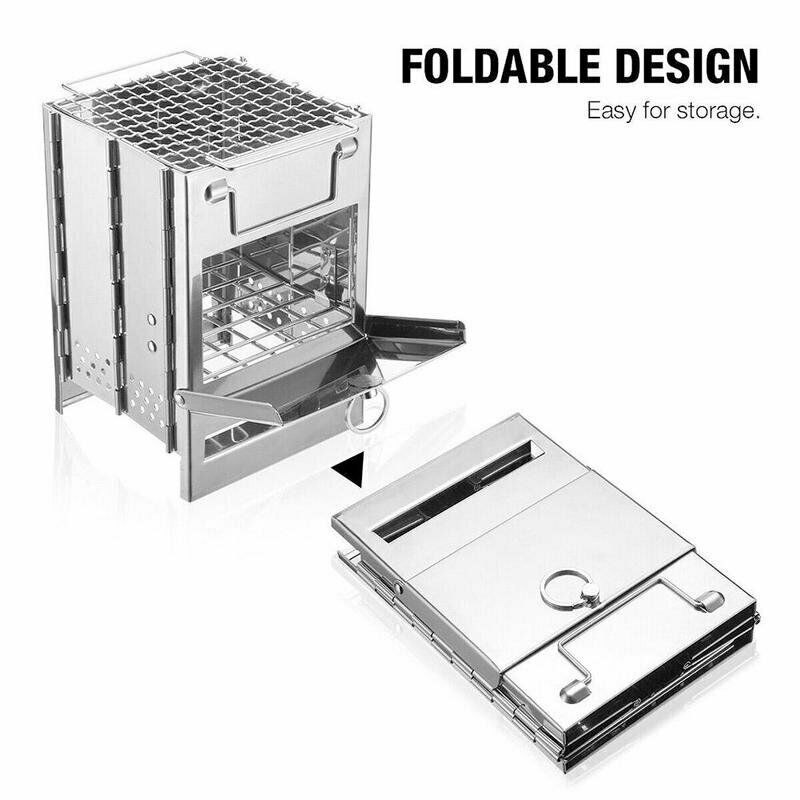 Portable Wood-Burning Camp Grill Stove - MOSKBITE
